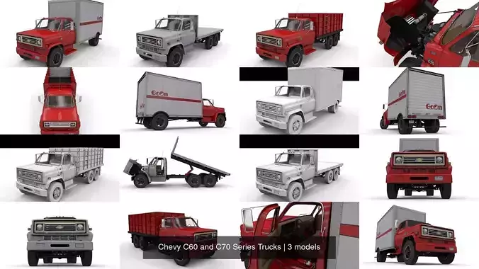Chevy C60 and C70 Series Trucks 3D Model Collection