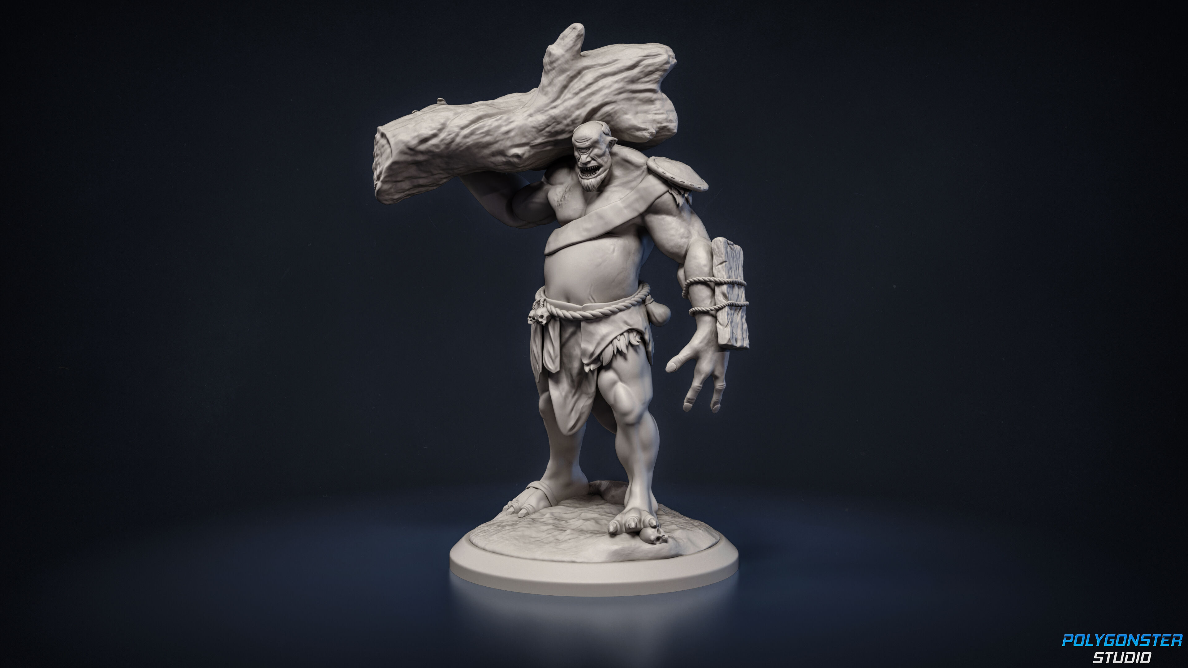Cyclops with a log 3D model 3D printable | CGTrader