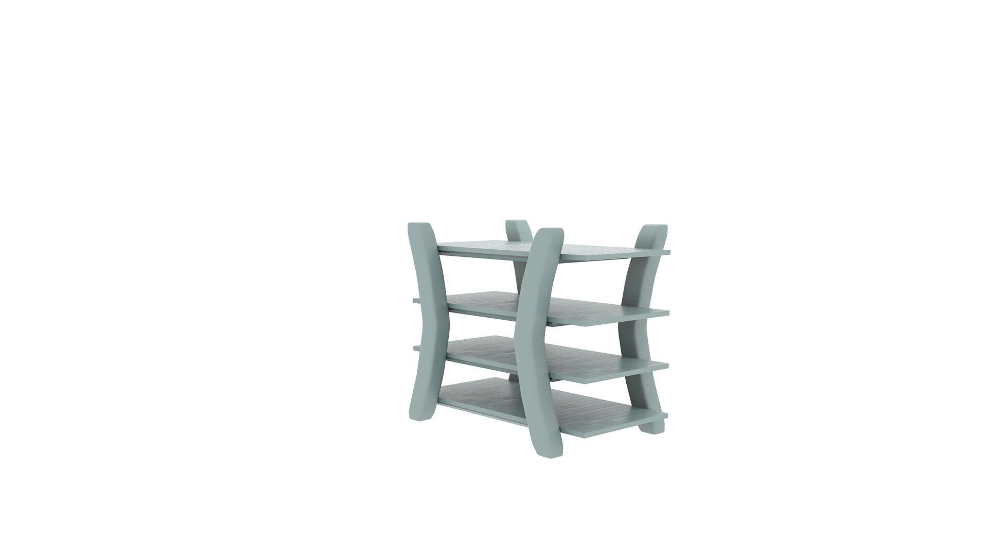 4 tiered storage shelf Low-poly 3D model_5