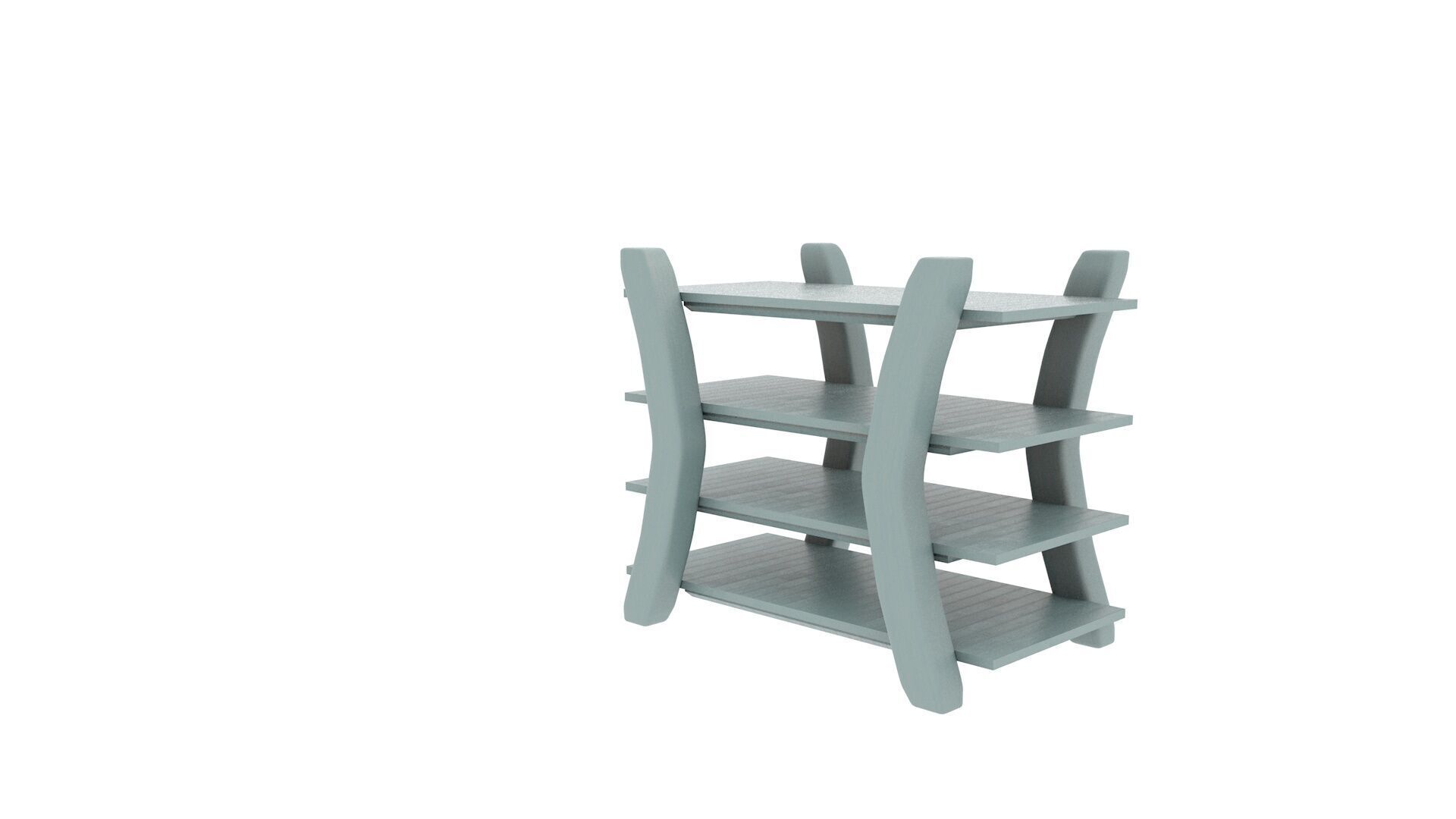 4 tiered storage shelf Low-poly 3D model_3