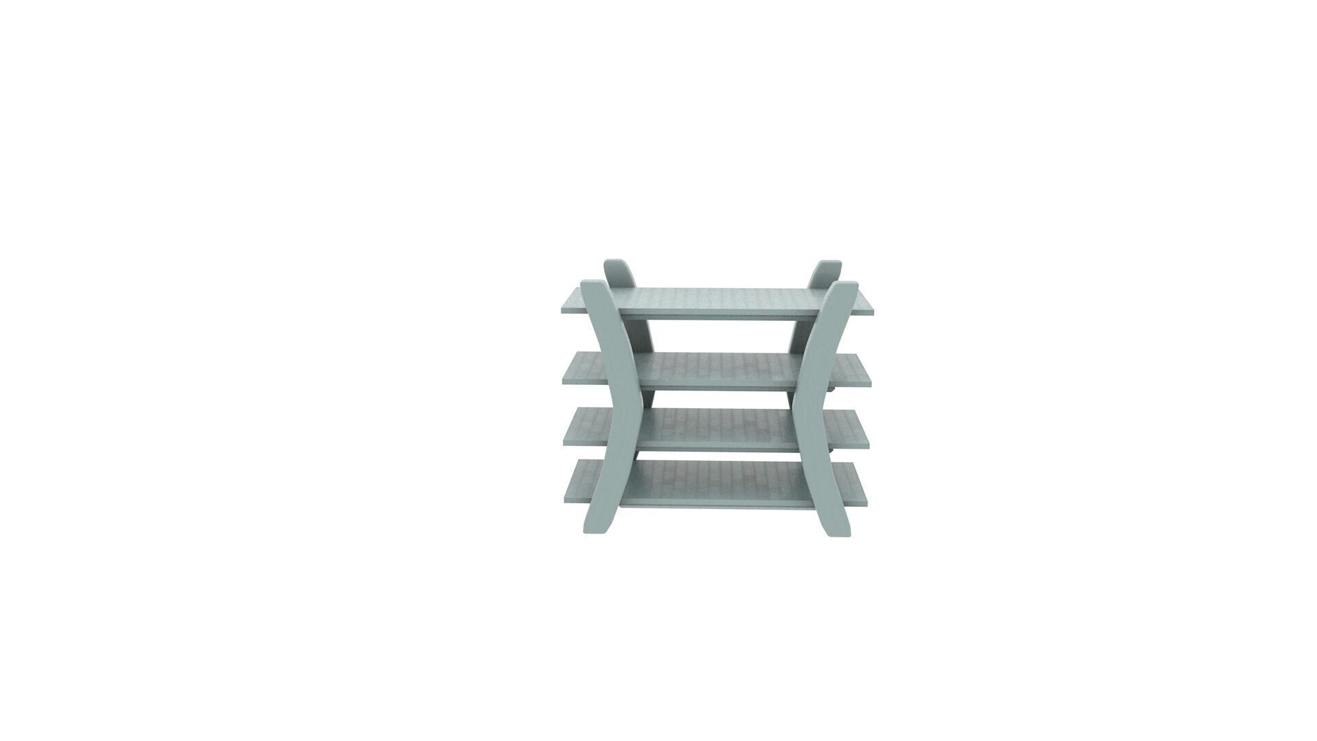 4 tiered storage shelf Low-poly 3D model_1