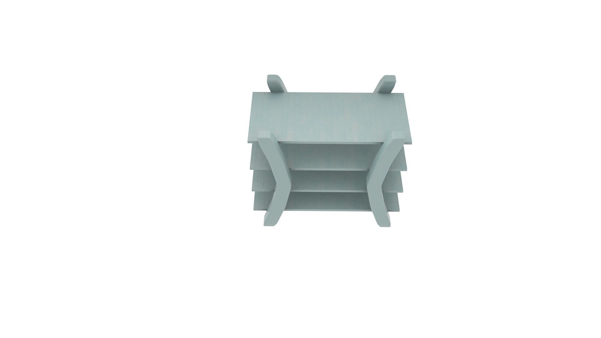 4 tiered storage shelf Low-poly 3D model_2