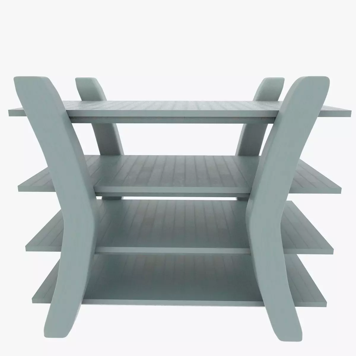 4 tiered storage shelf Low-poly 3D model_0