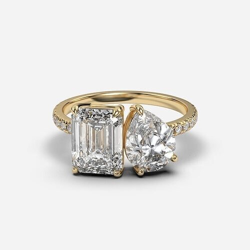 Two Stone diamond Ring 3D print model