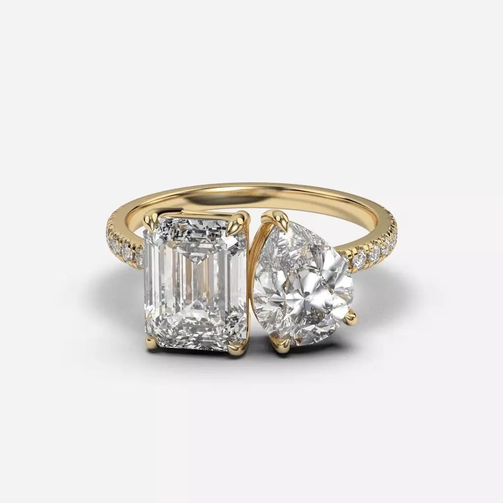 Two Stone diamond Ring 3D print model_0