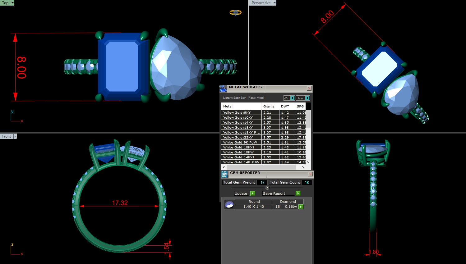 Two Stone diamond Ring 3D print model_12