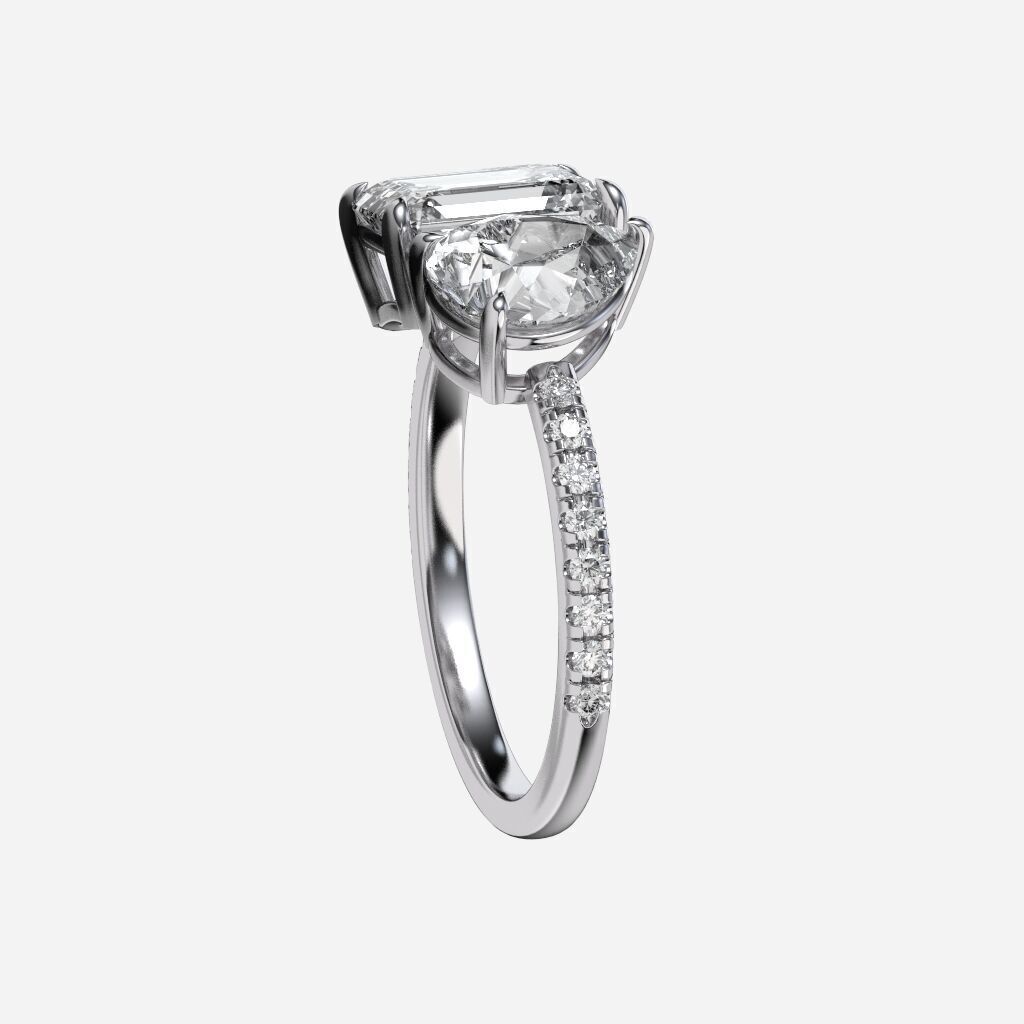 Two Stone diamond Ring 3D print model_8
