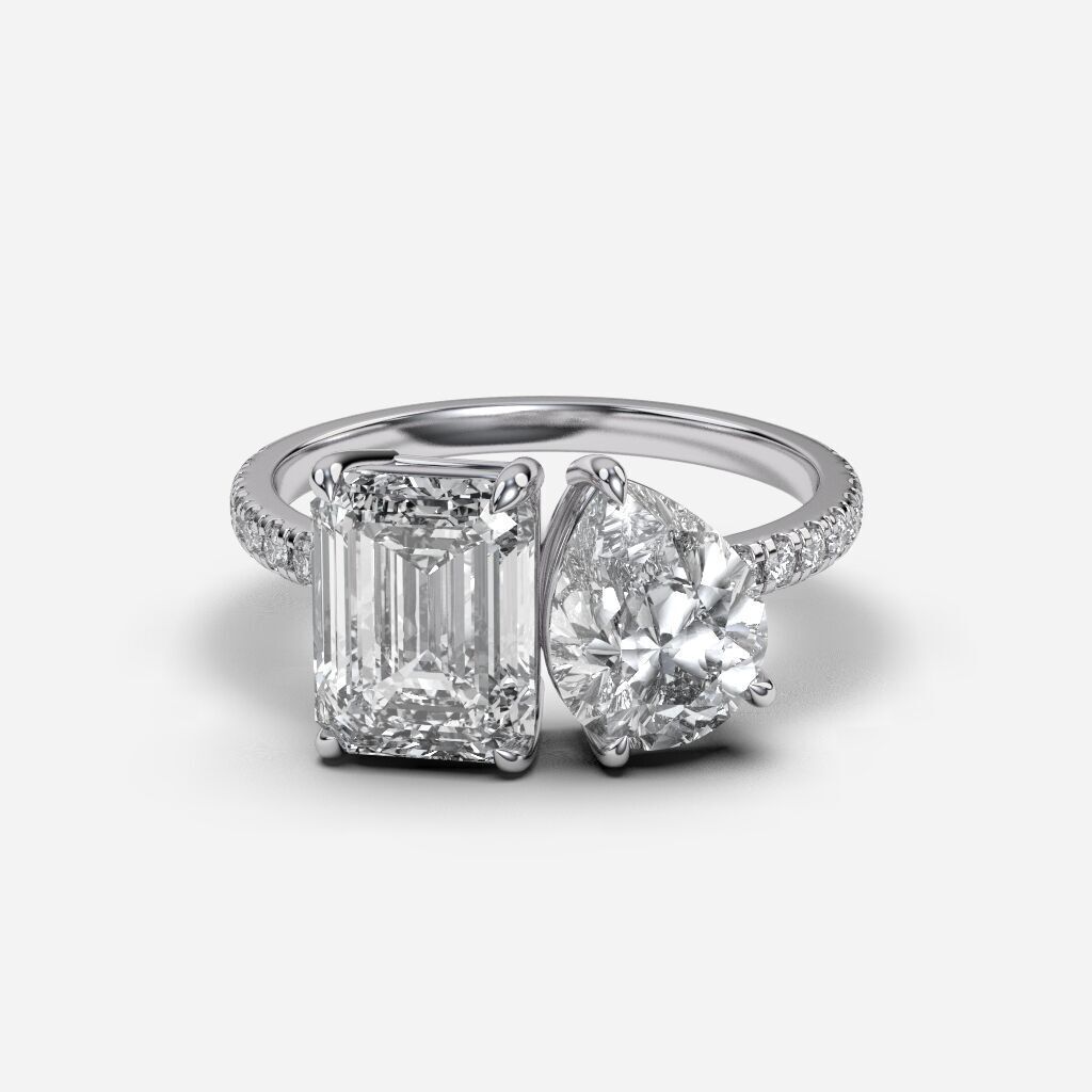 Two Stone diamond Ring 3D print model_9