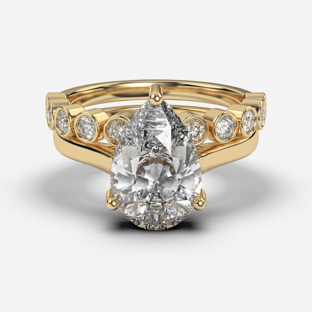 Three STONE Engagement Ring 3D print model_11