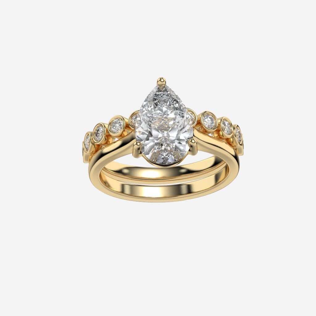Three STONE Engagement Ring 3D print model_13