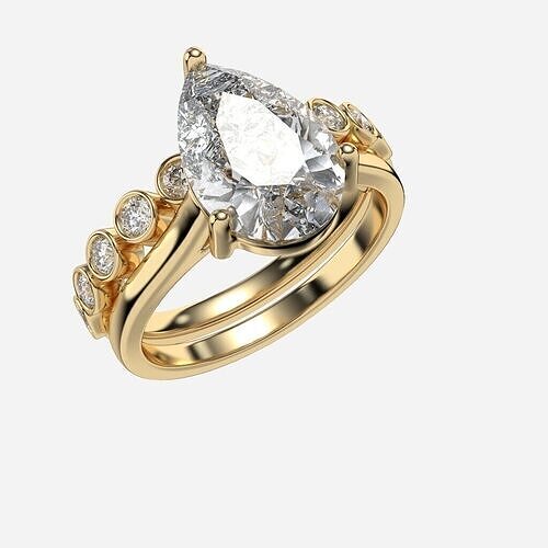 Three STONE Engagement Ring 3D print model