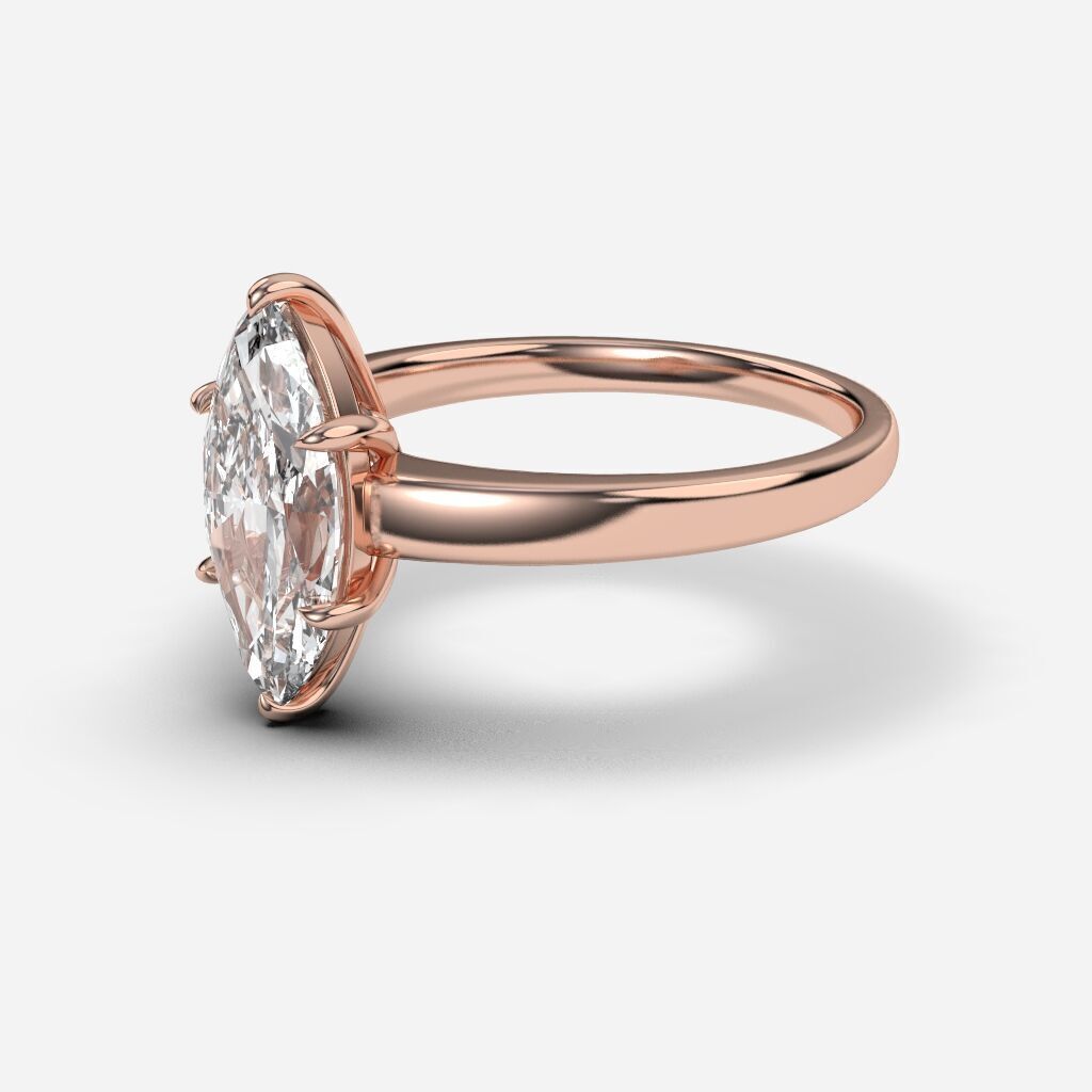 Solitare Ring 3D print model_4