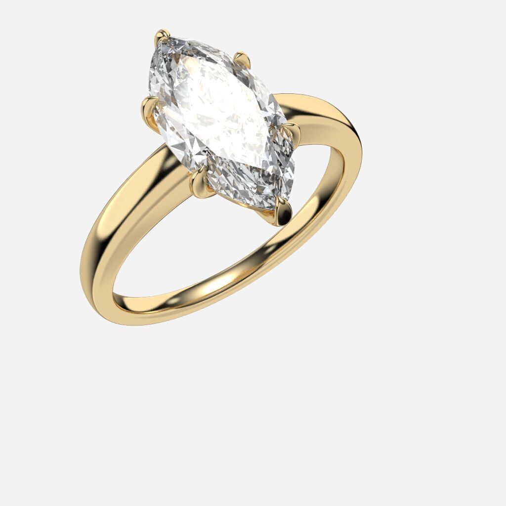 Solitare Ring 3D print model_1