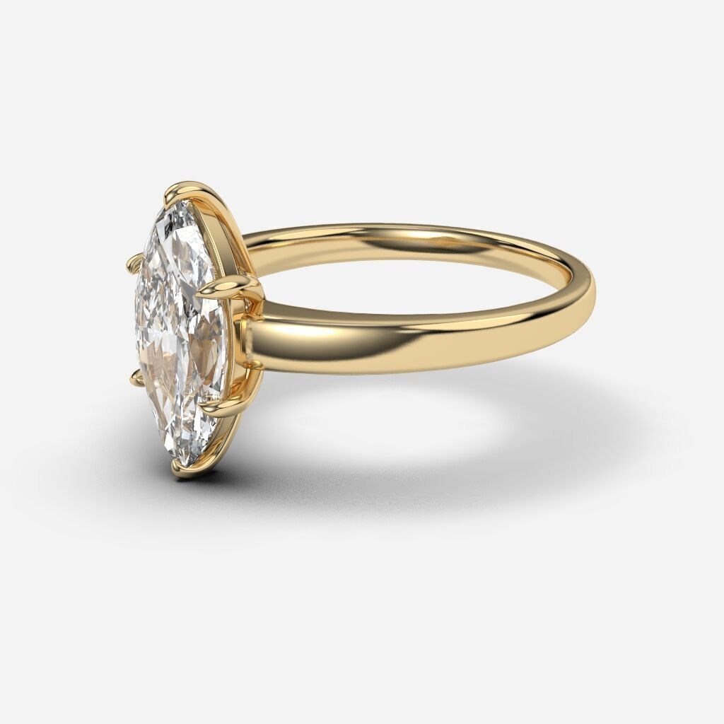 Solitare Ring 3D print model_2