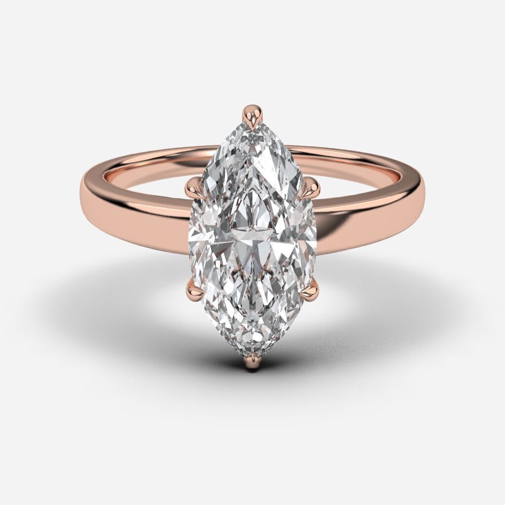 Solitare Ring 3D print model_3