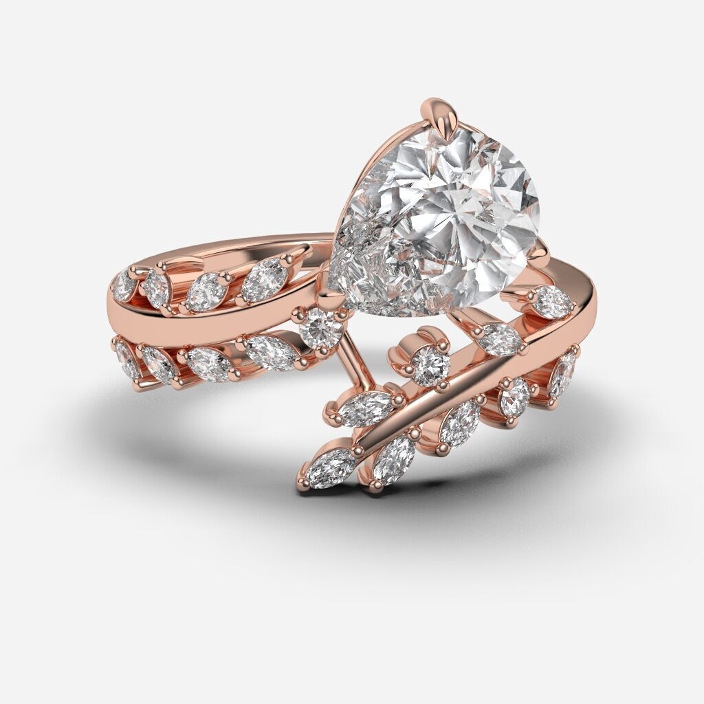 diamond Engagement Ring 3D print model_6