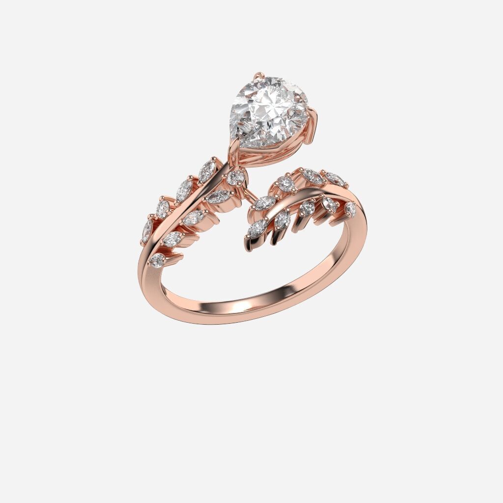 diamond Engagement Ring 3D print model_4