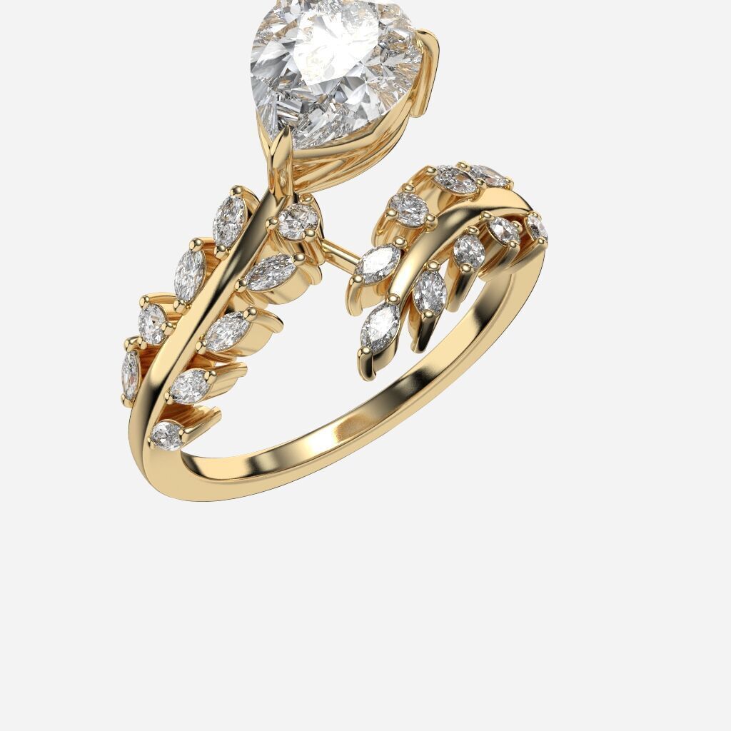 diamond Engagement Ring 3D print model_2