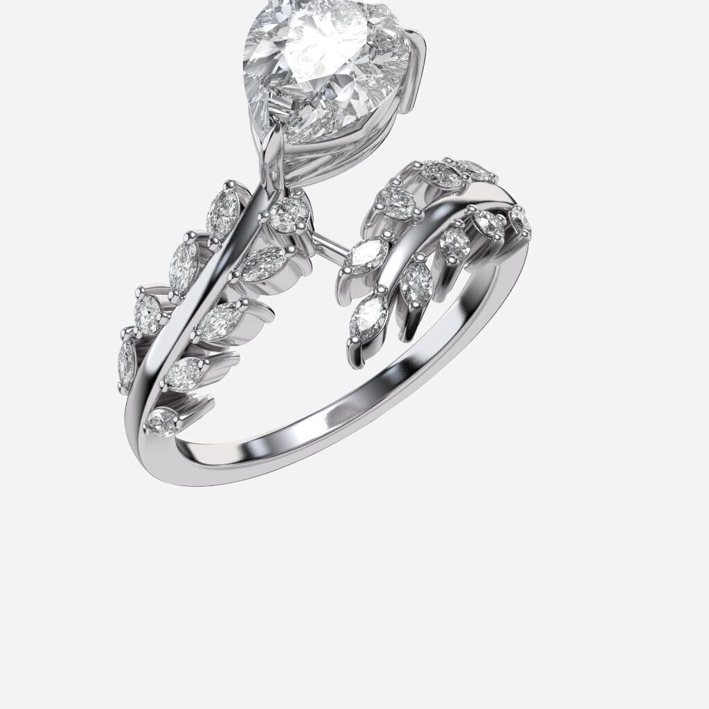 diamond Engagement Ring 3D print model_9