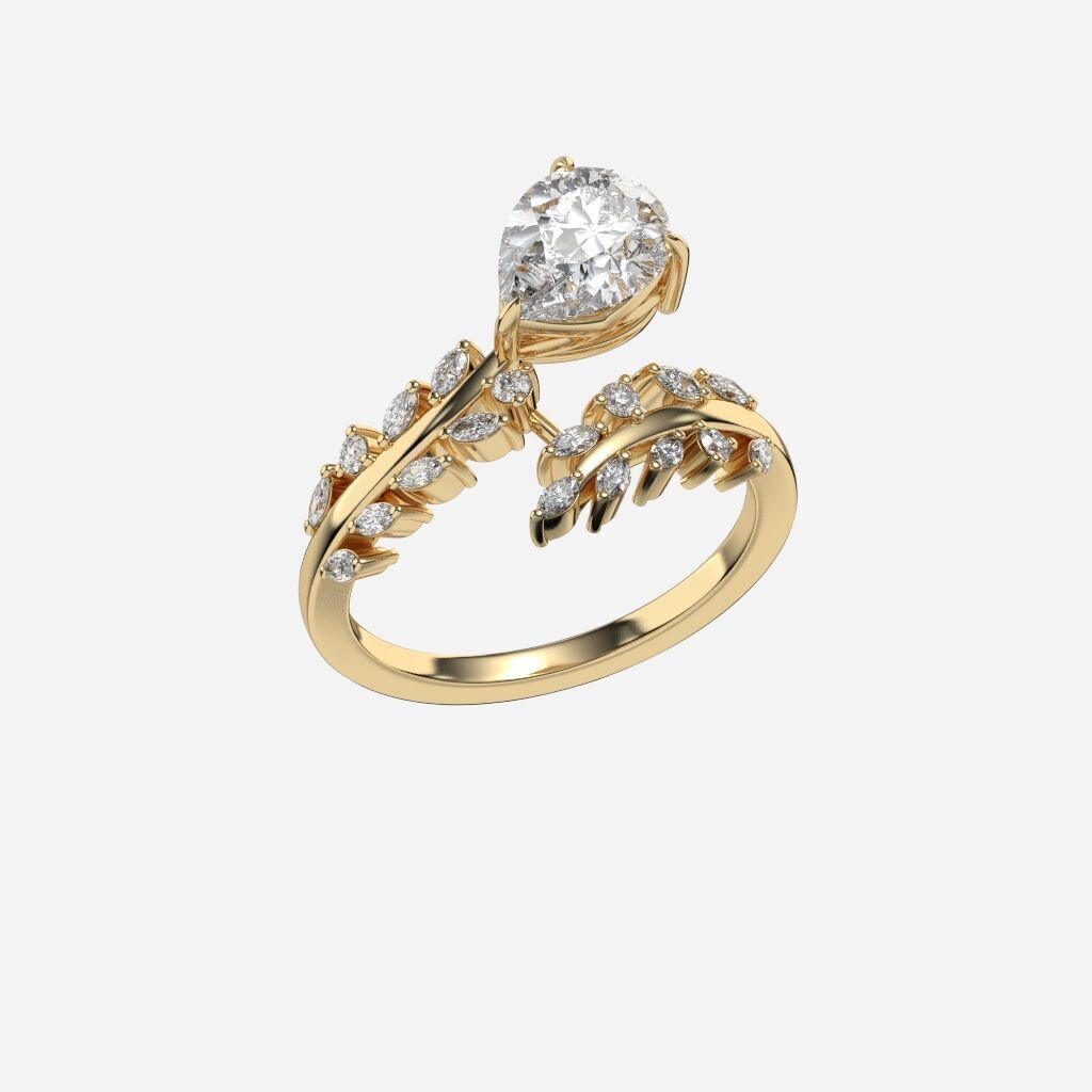 diamond Engagement Ring 3D print model_3