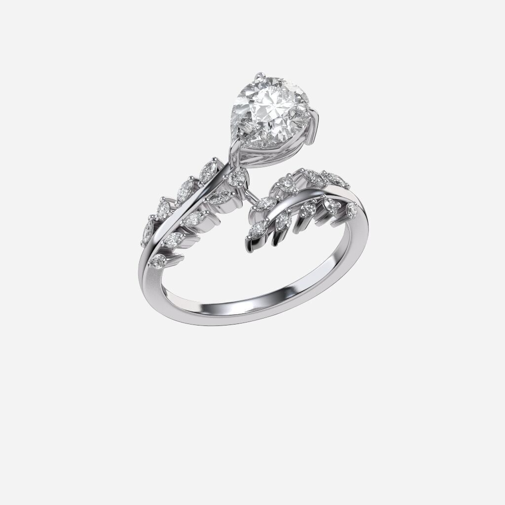 diamond Engagement Ring 3D print model_5