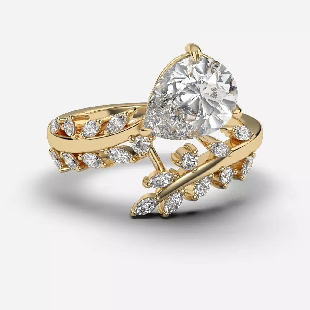 diamond Engagement Ring 3D print model_0