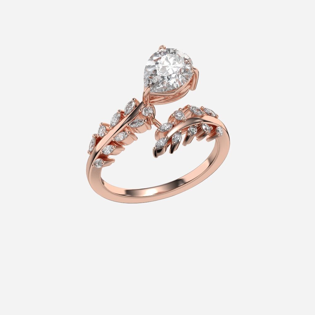 diamond Engagement Ring 3D print model_8