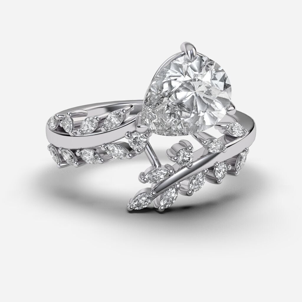 diamond Engagement Ring 3D print model_12