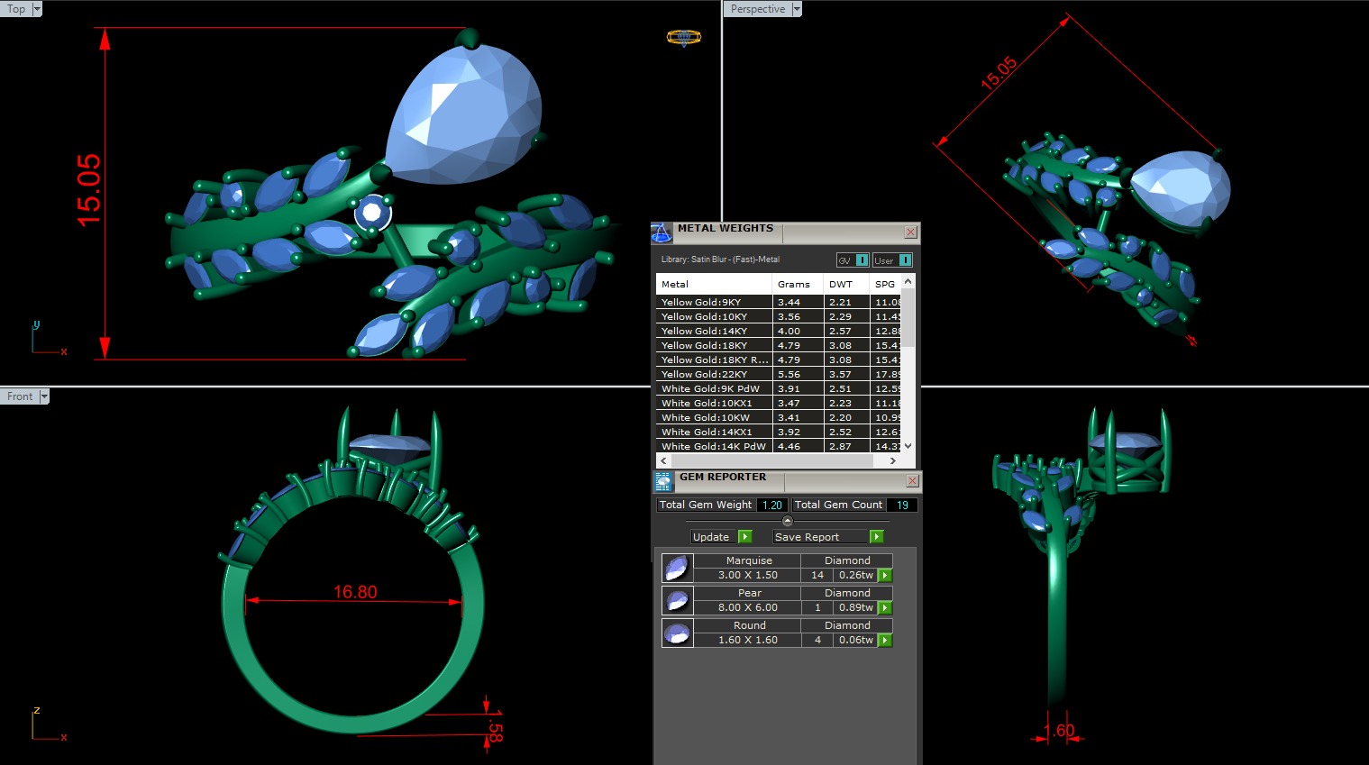 diamond Engagement Ring 3D print model_10