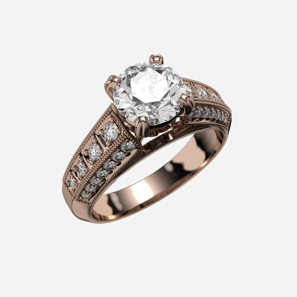 engagement Ring 3D print model_5