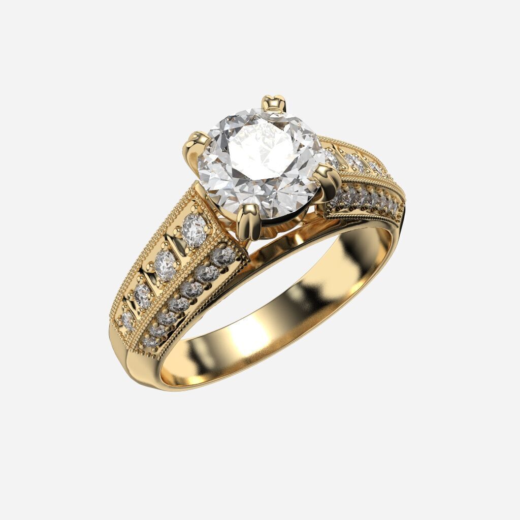 engagement Ring 3D print model_2