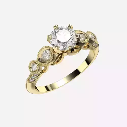 Three Stone Engagement Ring 