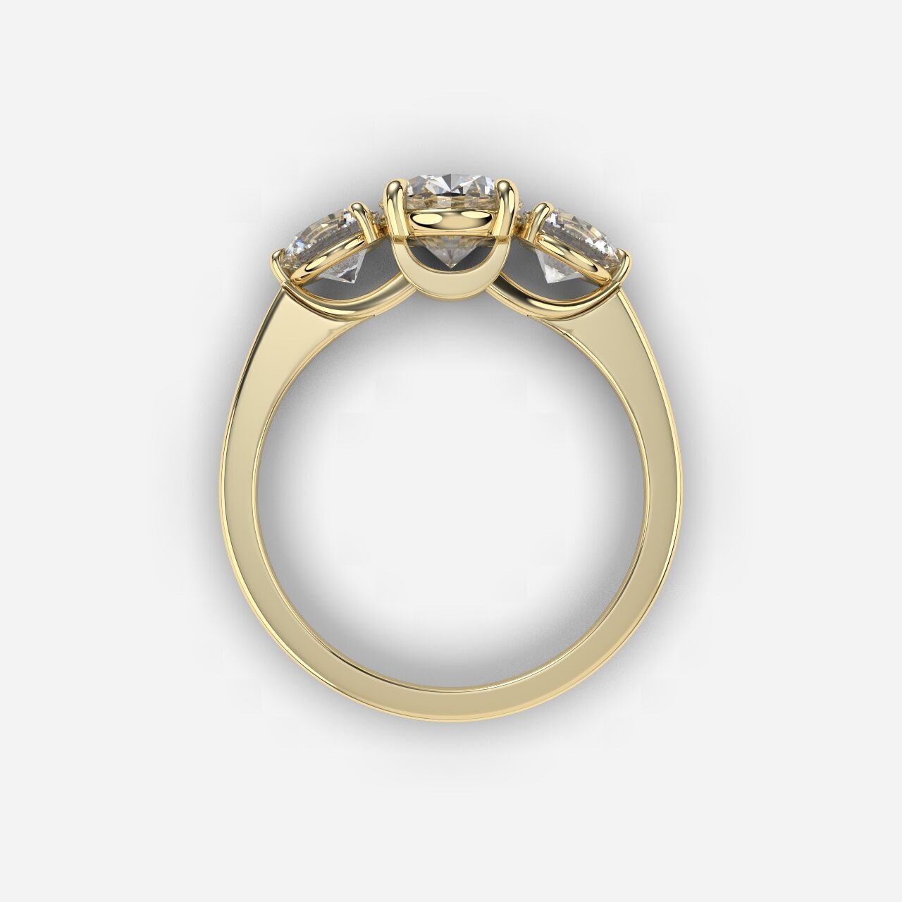 Three Stone diamond Ring 3D print model_10