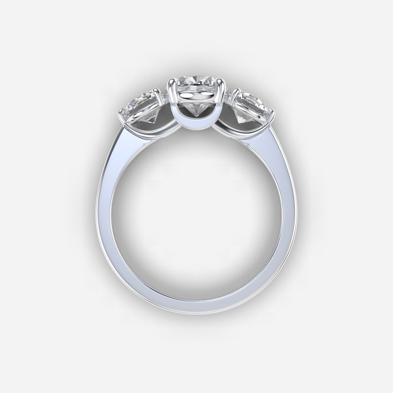 Three Stone diamond Ring 3D print model_8