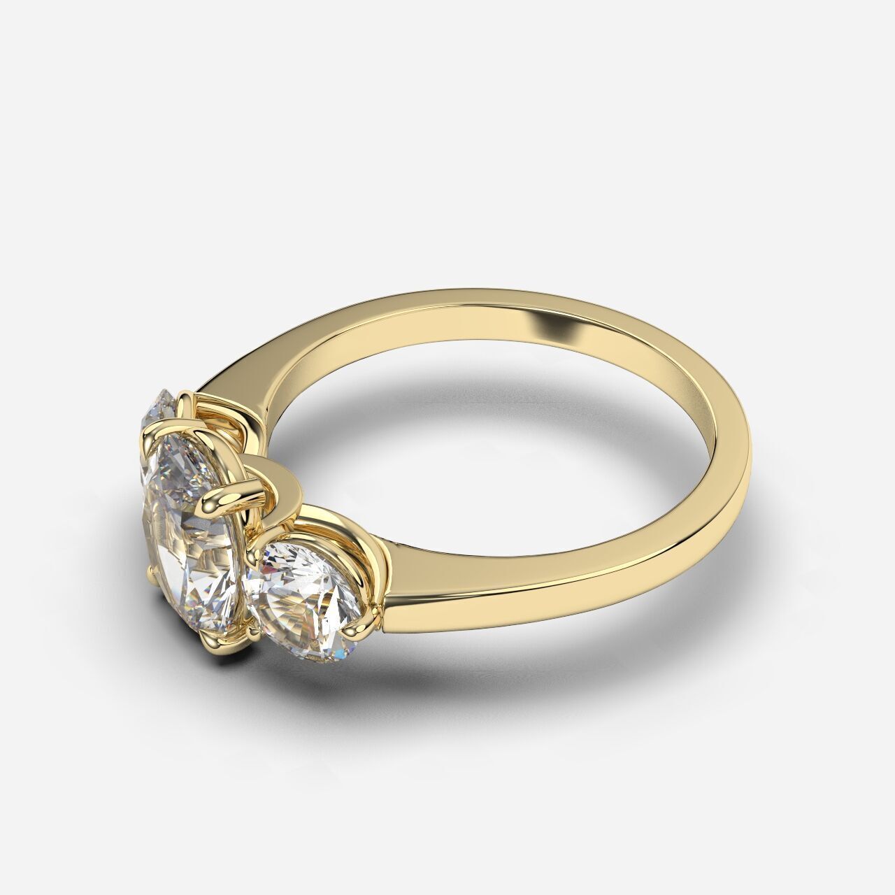 Three Stone diamond Ring 3D print model_12