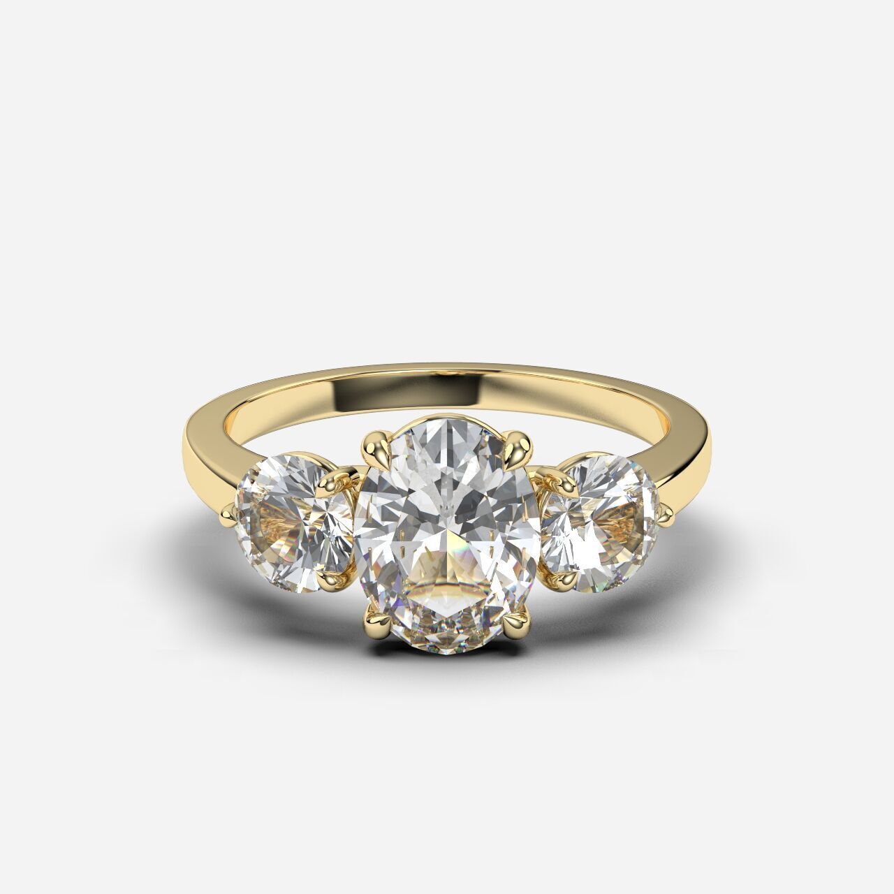 Three Stone diamond Ring 3D print model_1