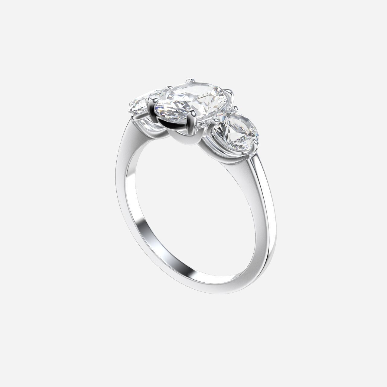 Three Stone diamond Ring 3D print model_7