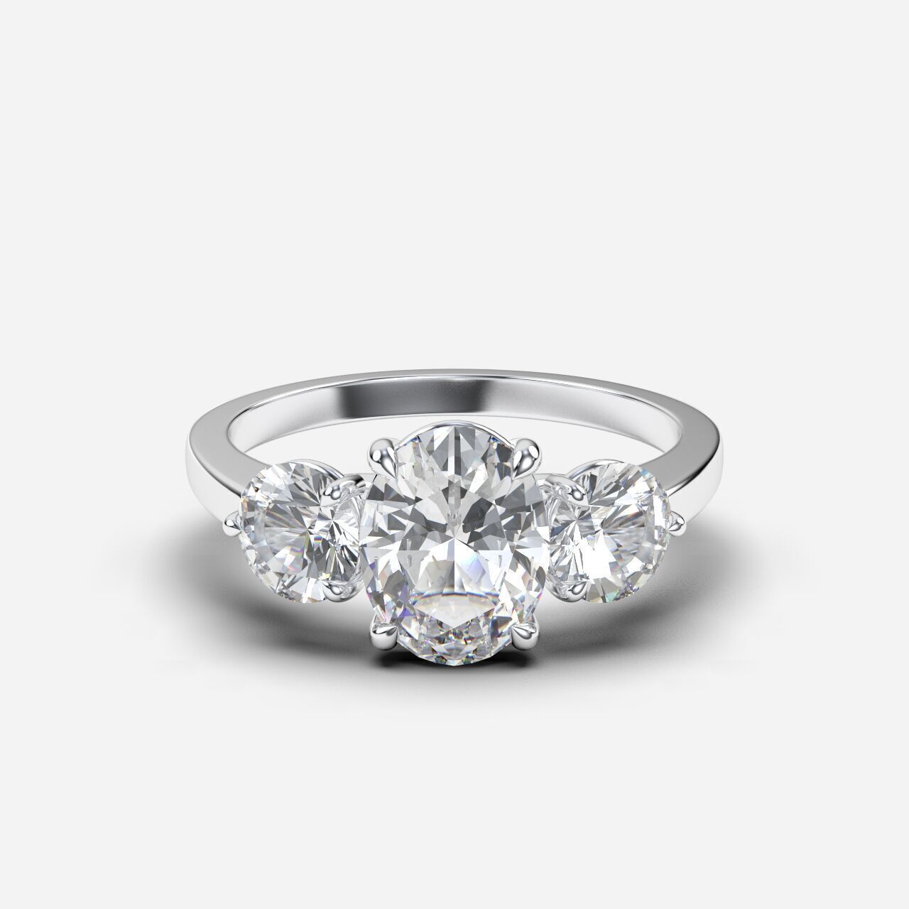 Three Stone diamond Ring 3D print model_6