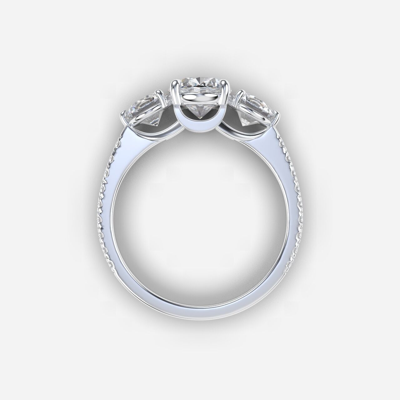 Three Stone diamond Ring 3D print model_10