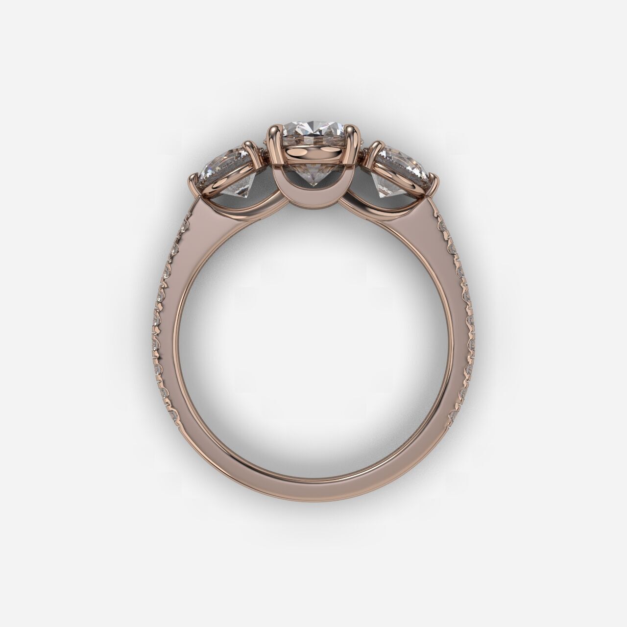 Three Stone diamond Ring 3D print model_6