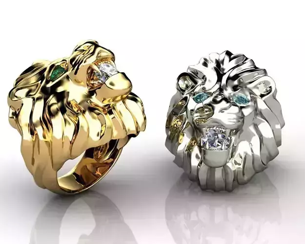 Diamond King Lion Ring