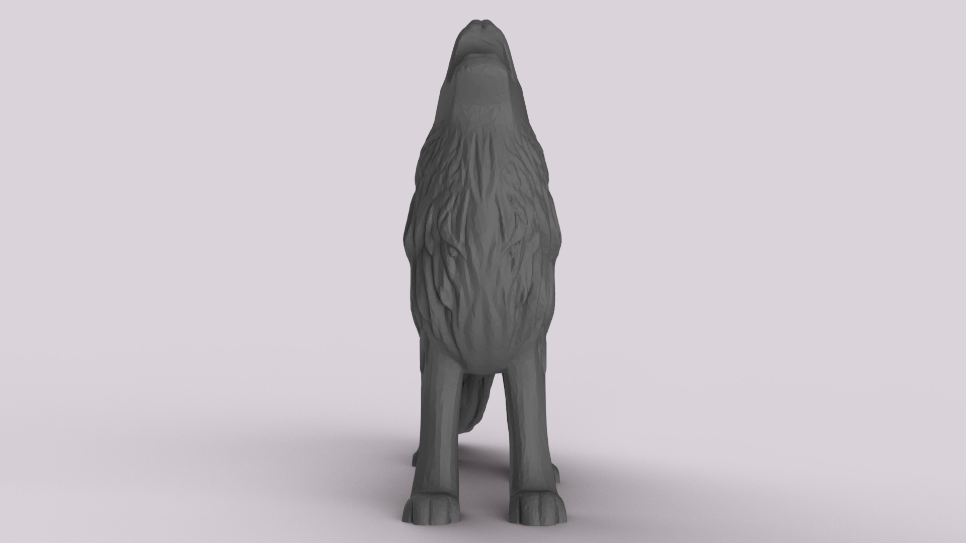 Howling Wolf 3D print model_3