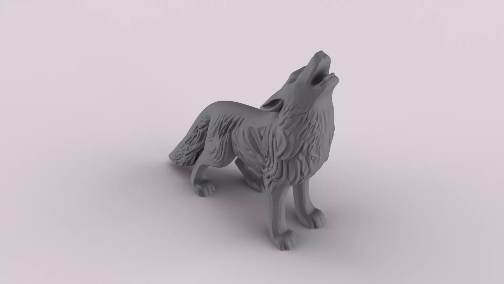 Howling Wolf 3D print model_0