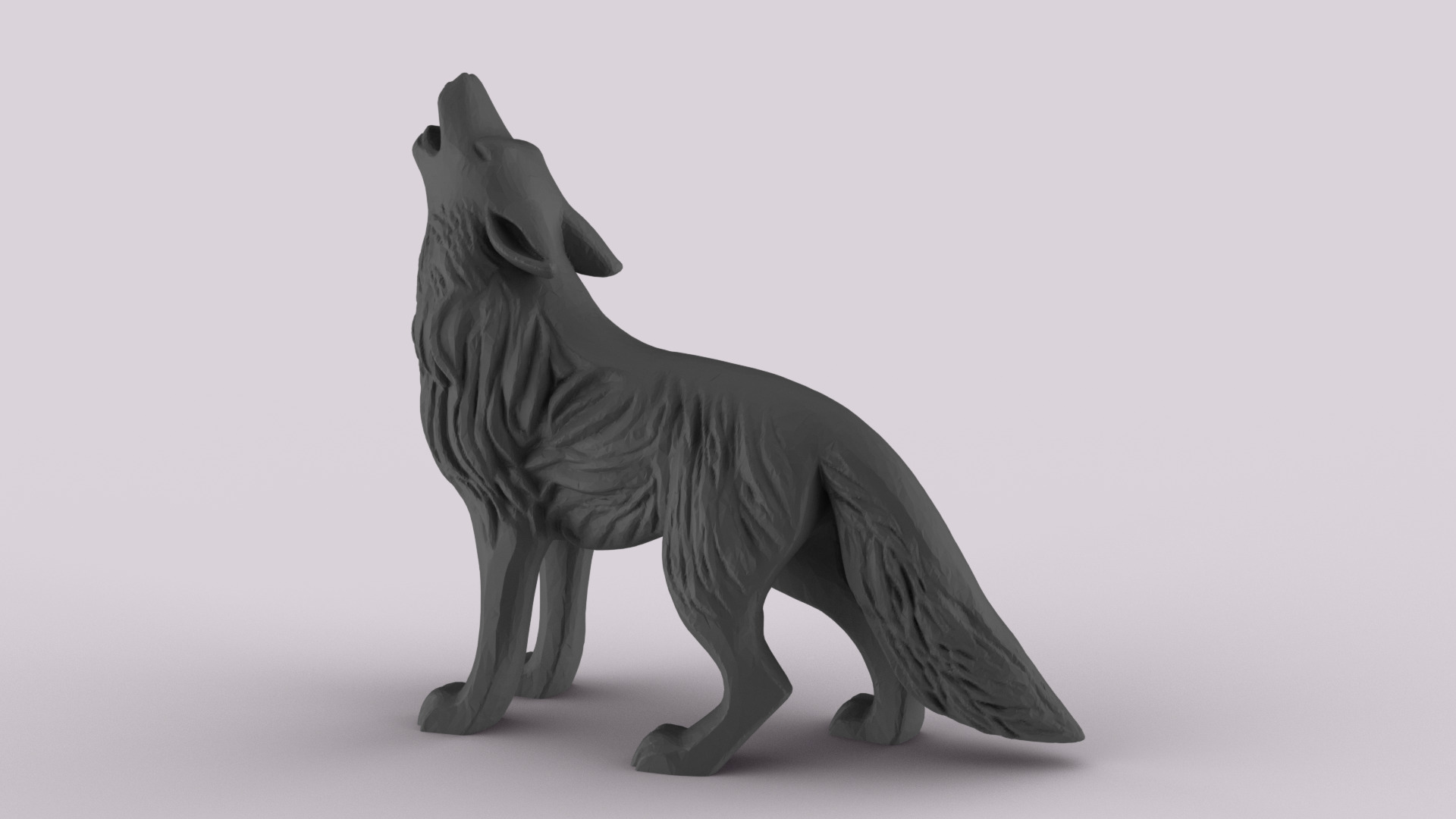 Howling Wolf 3D print model_1