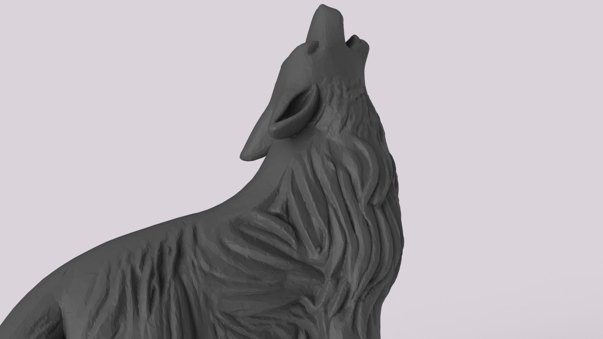 Howling Wolf 3D print model_5