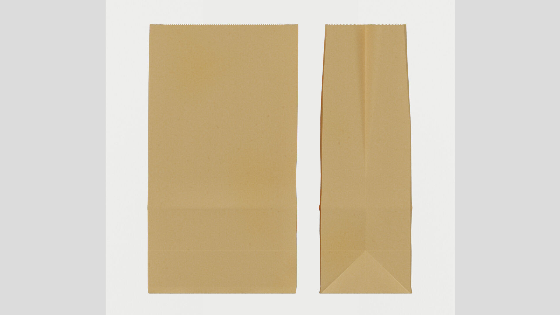 Paper Bag Empty Low-poly 3D model_7