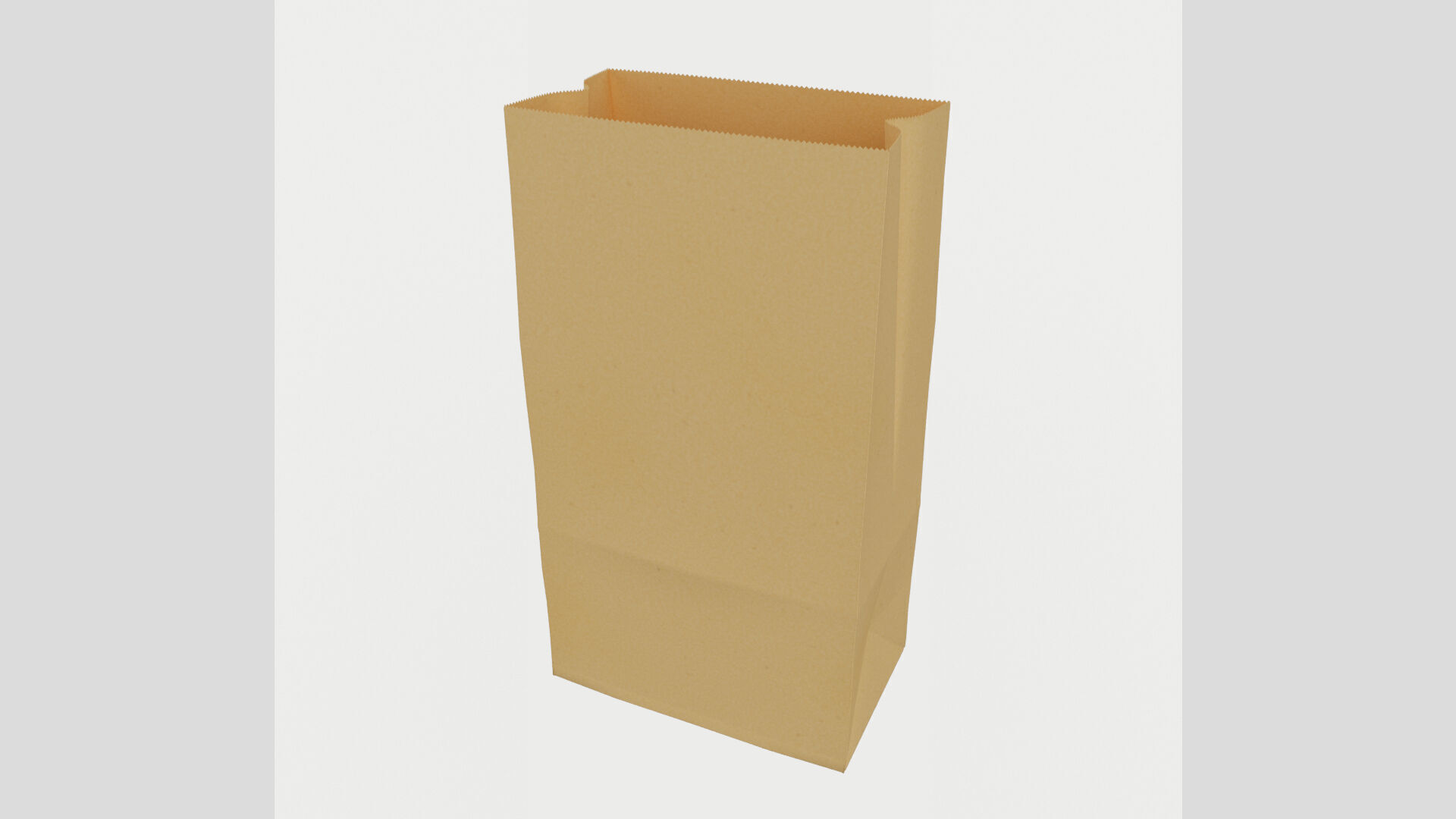 Paper Bag Empty Low-poly 3D model_3