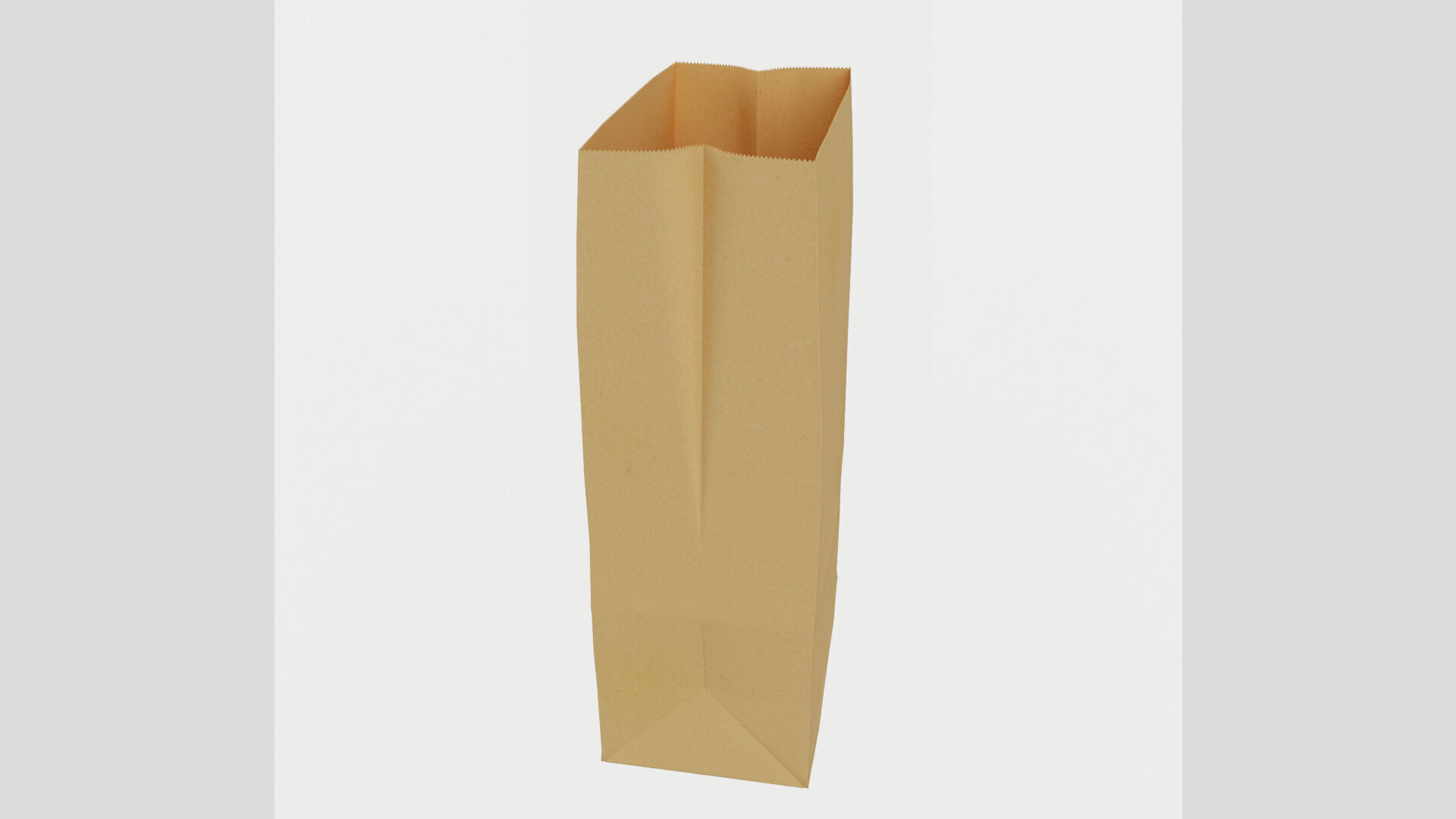 Paper Bag Empty Low-poly 3D model_2