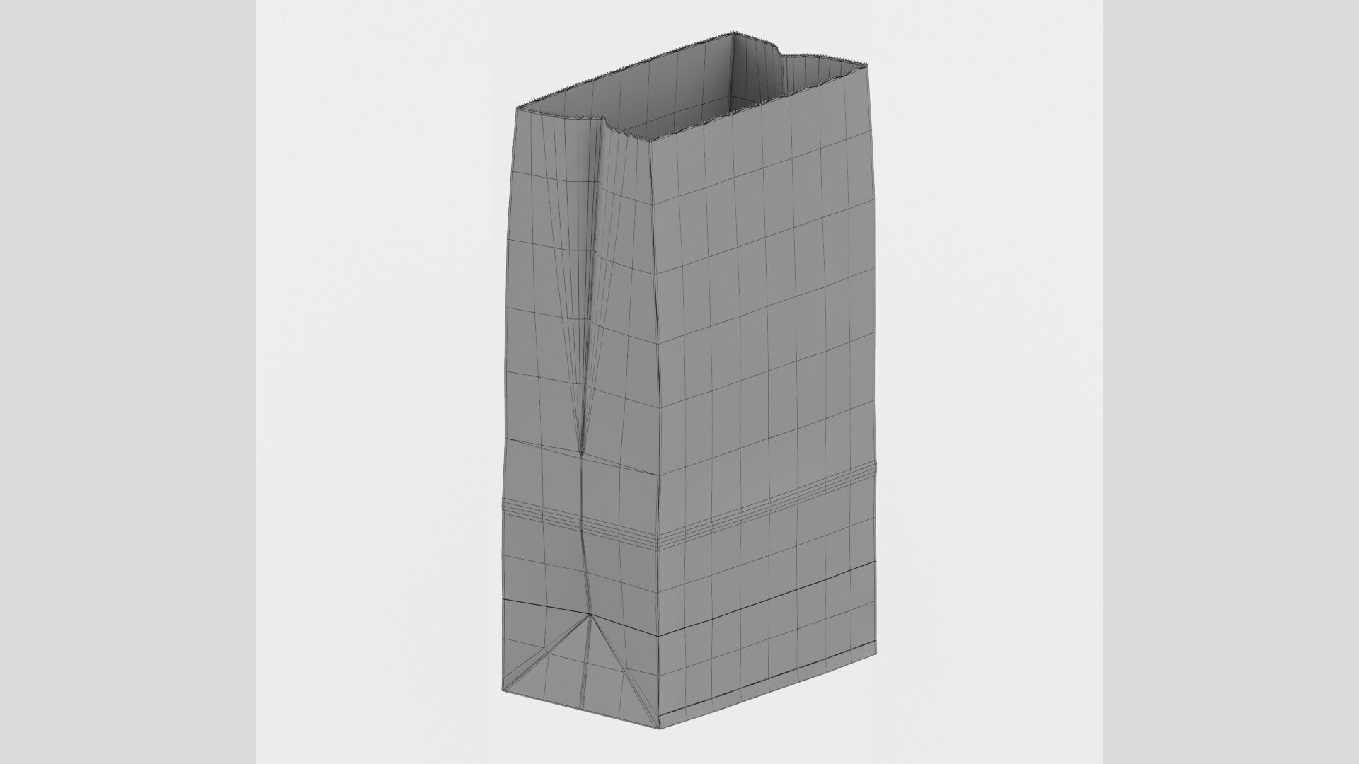 Paper Bag Empty Low-poly 3D model_10