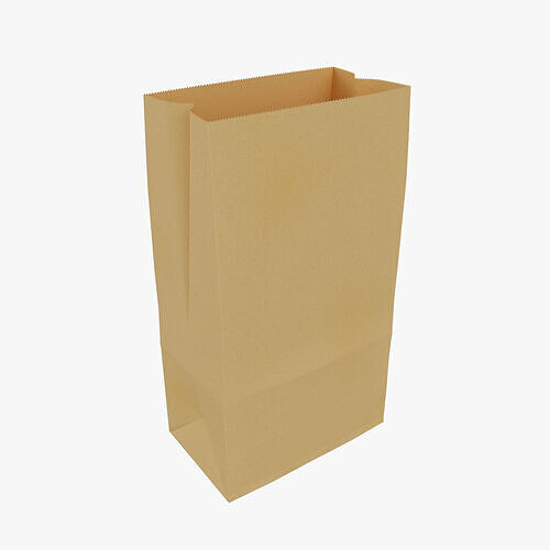 Paper Bag Empty Low-poly 3D model
